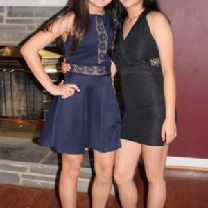 Navy Blue Homecoming Formal Dress